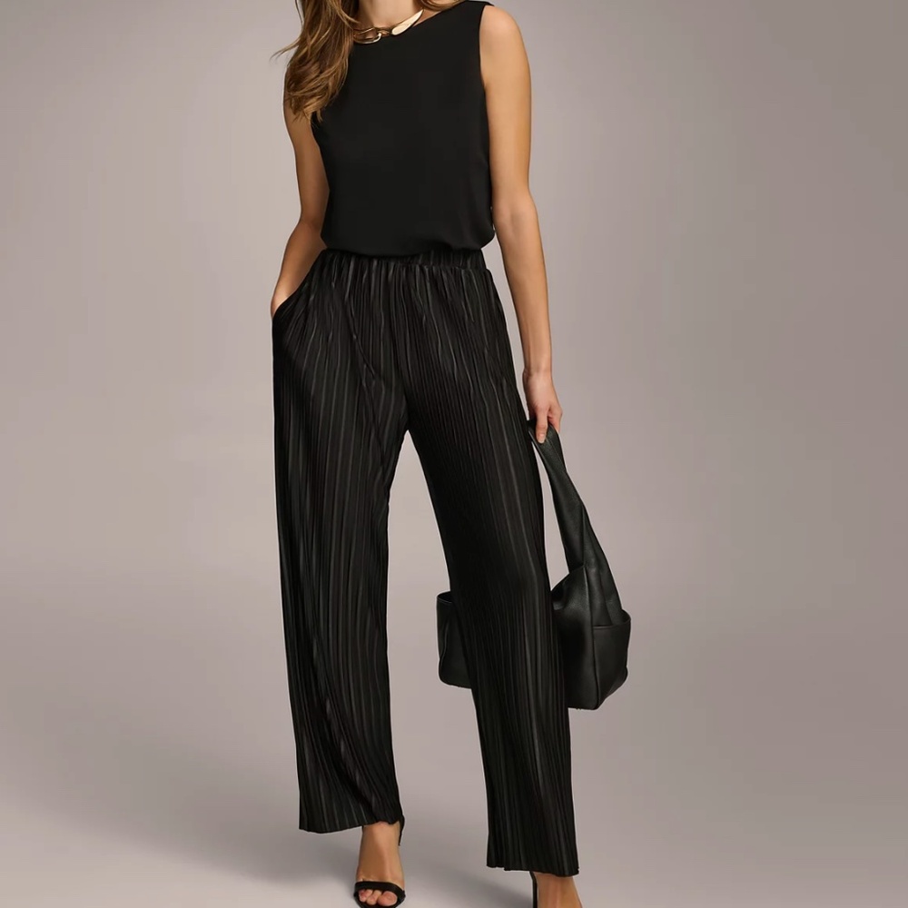 Donna Karan New York Pleated Wide Leg Pants
